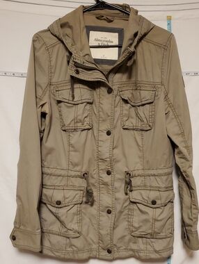 Vintage Abercrombie & Fitch Olive Green Military Army Jacket Med Y2K